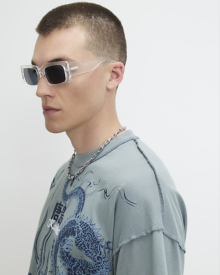 Blue Oversized Fit Washed Karashima T-Shirt