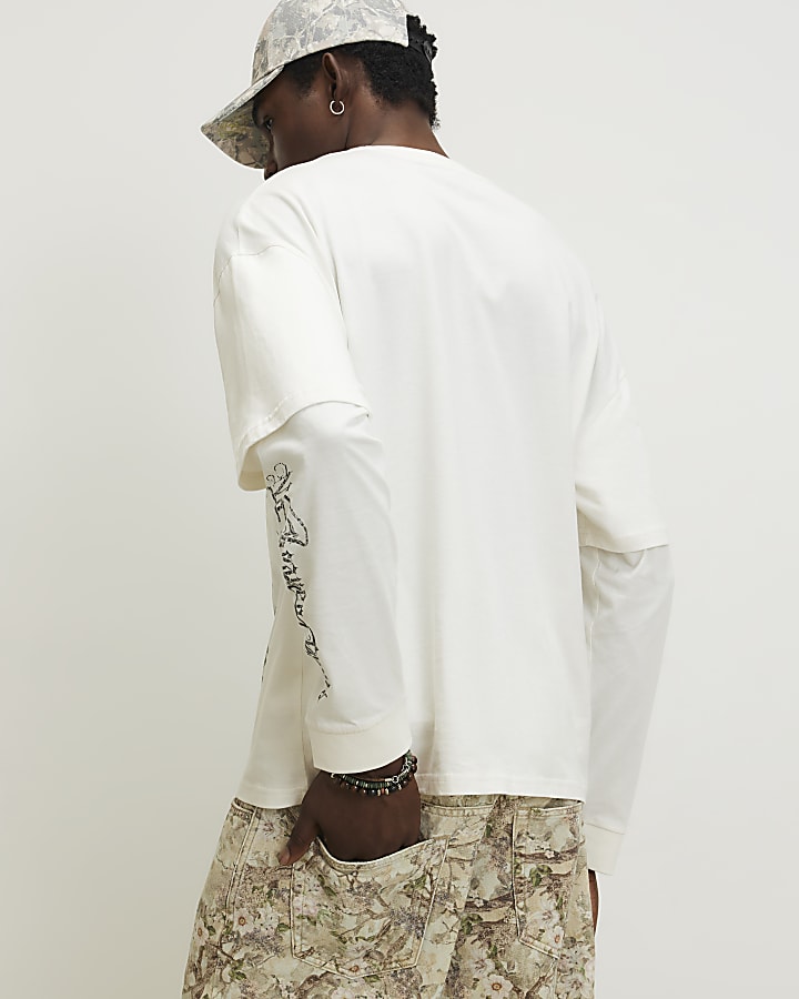 White Double Layered Renaissance T-Shirt