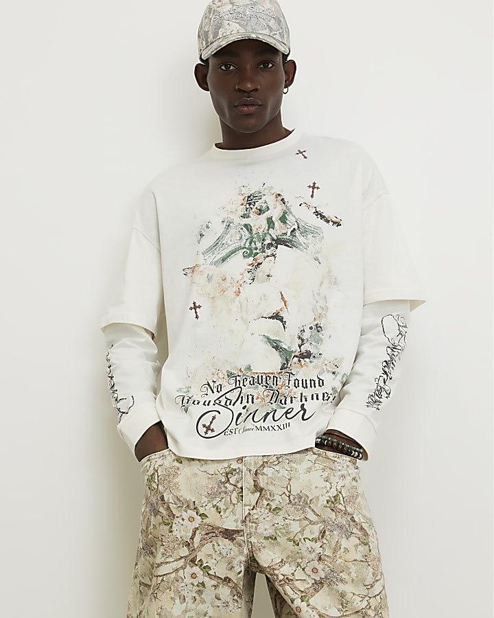 White Double Layered Renaissance T-Shirt