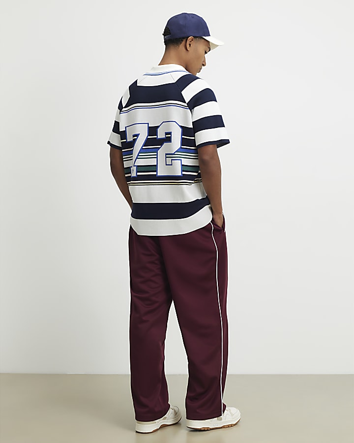 Red Regular Fit Tricot Tracksuit Pants