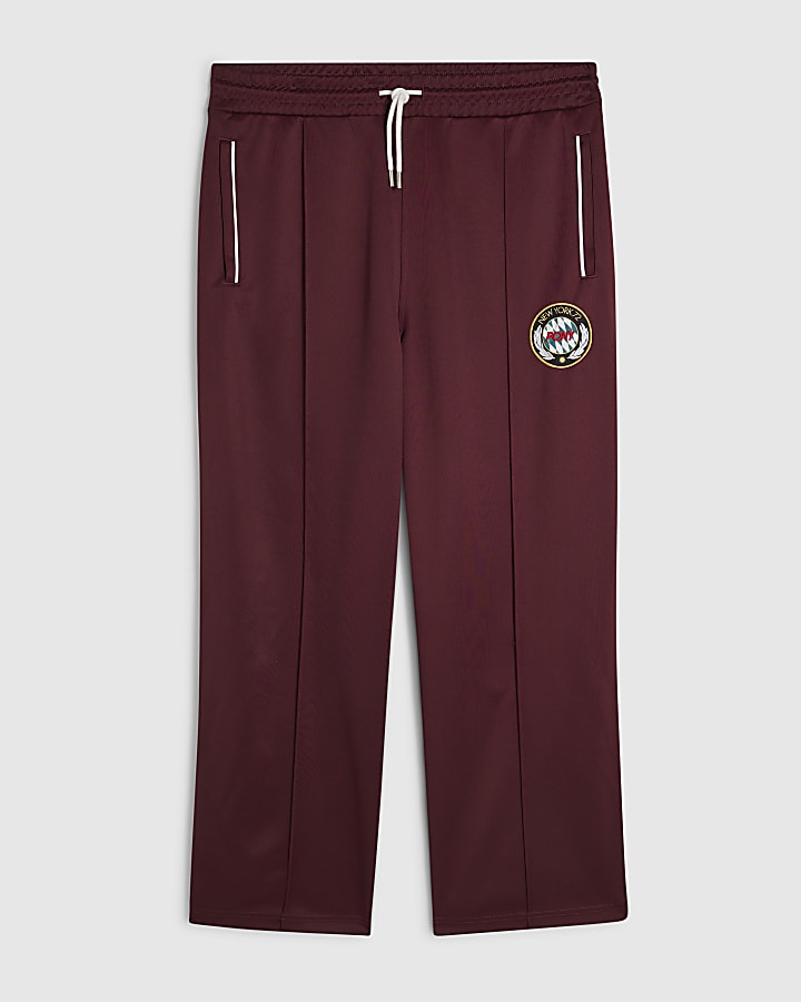 Red Regular Fit Tricot Tracksuit Pants
