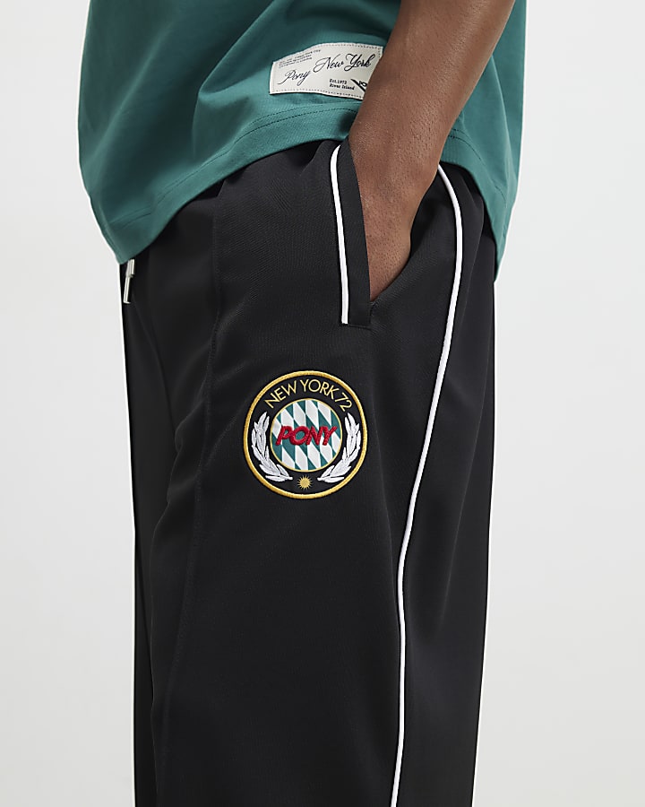 Black Regular Fit Tricot Tracksuit Joggers