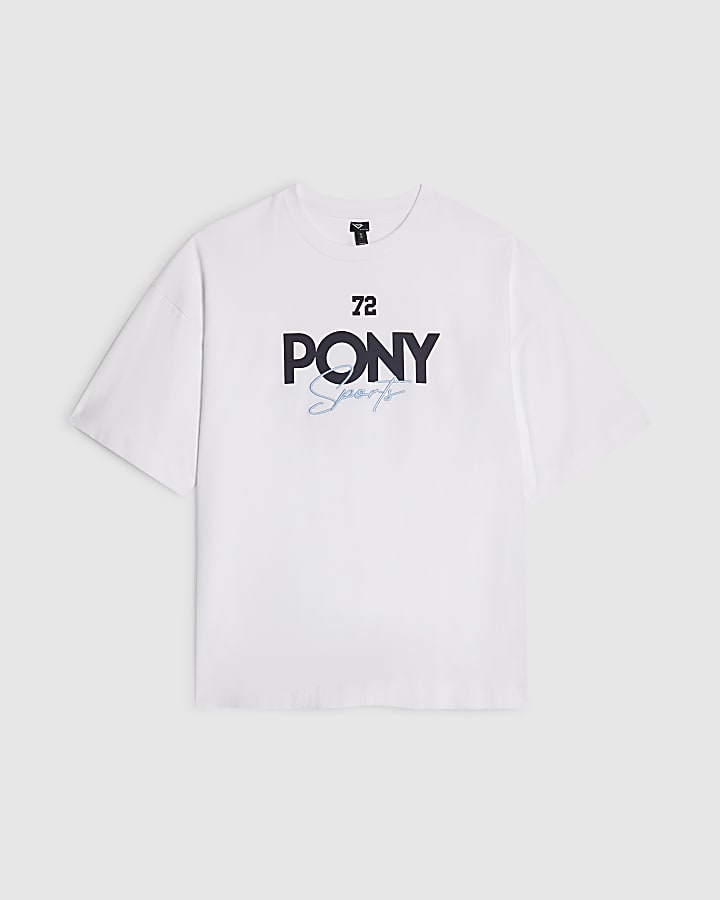 White Oversized Crest T-Shirt