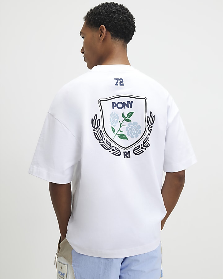 White Oversized Crest T-Shirt
