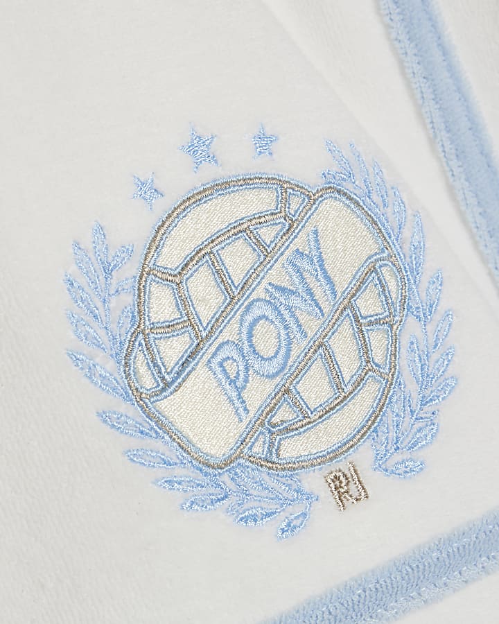 White Regular Fit Towelling Shorts