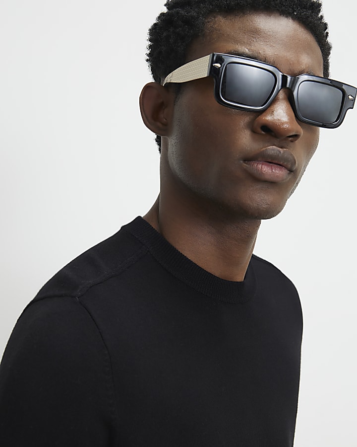 Black Slim Fit Knitted Essential T-Shirt