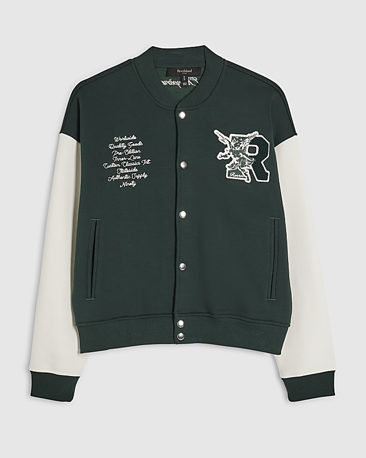 Green Oversized Fit Rennes Bomber Jacket