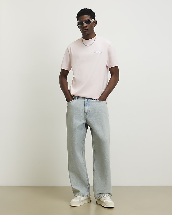 Pink Oversized Fit Royale Car T-Shirt