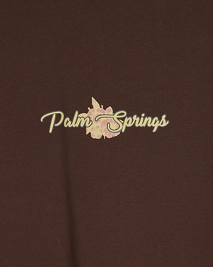 Brown Oversized Fit Cote Bleue Crest T-Shirt