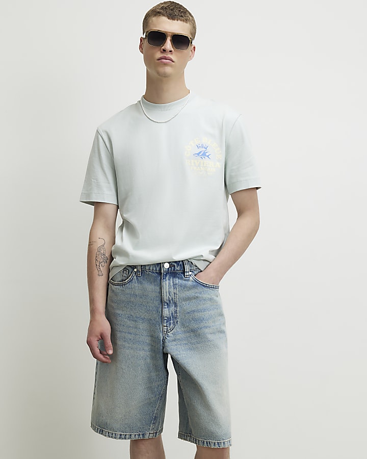 Blue Oversized Fit Cote Bleue Crest T-Shirt