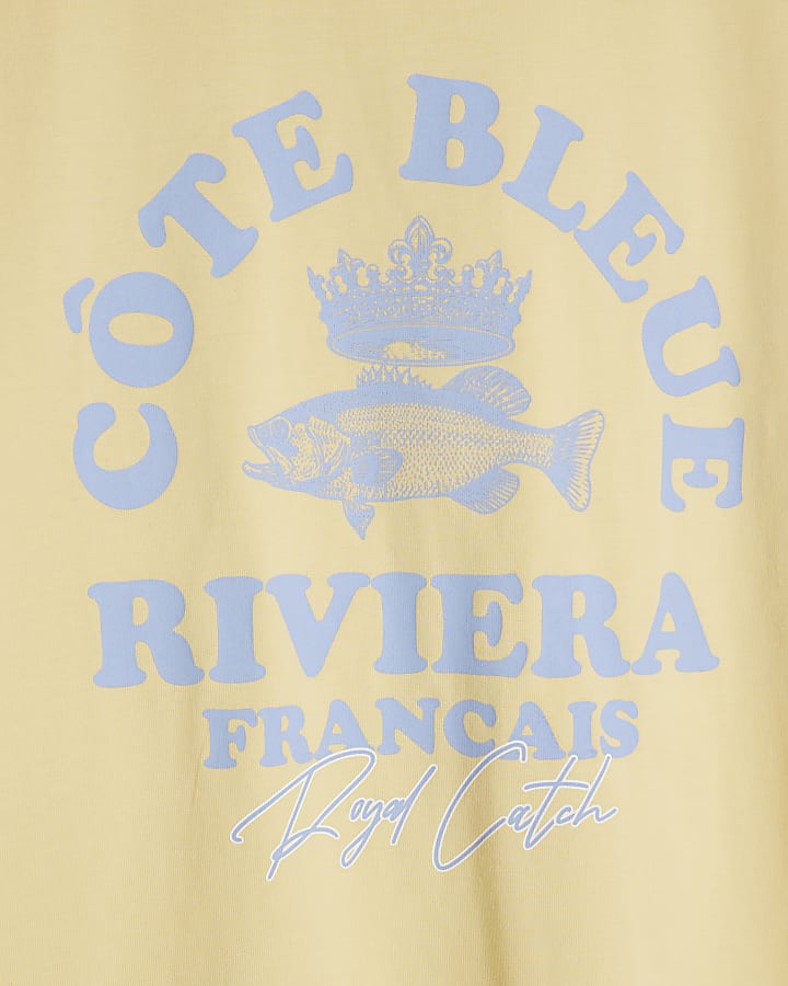 Yellow Oversized Fit Cote Bleue Fish T-Shirt