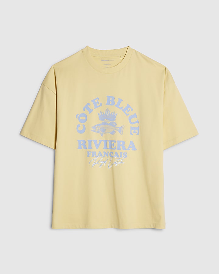 Yellow Oversized Fit Cote Bleue Fish T-Shirt