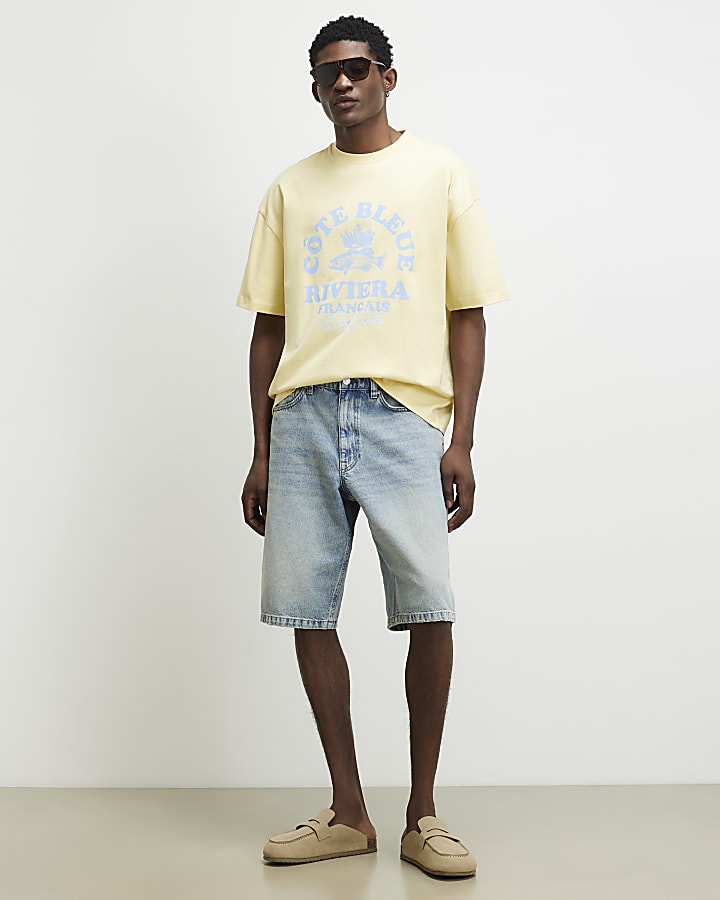 Yellow Oversized Fit Cote Bleue Fish T-Shirt