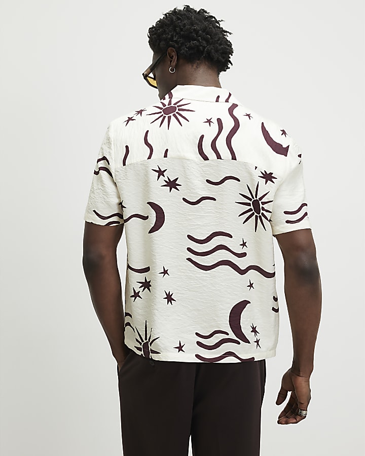 White Regular Fit Night Sky Shirt