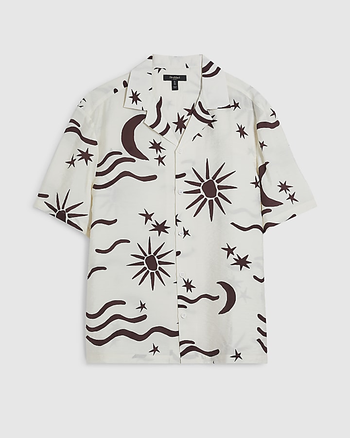 White Regular Fit Night Sky Shirt