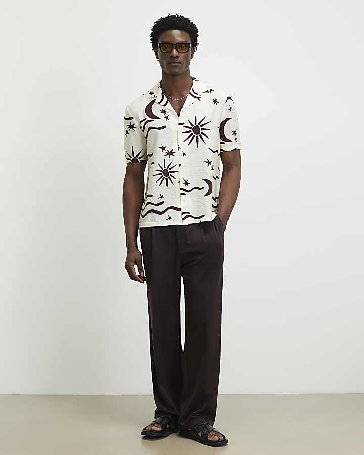 White Regular Fit Night Sky Shirt