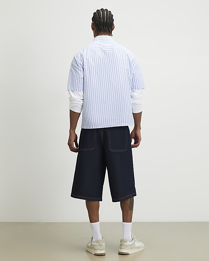 Blue Striped Sanctuare Badged Shirt