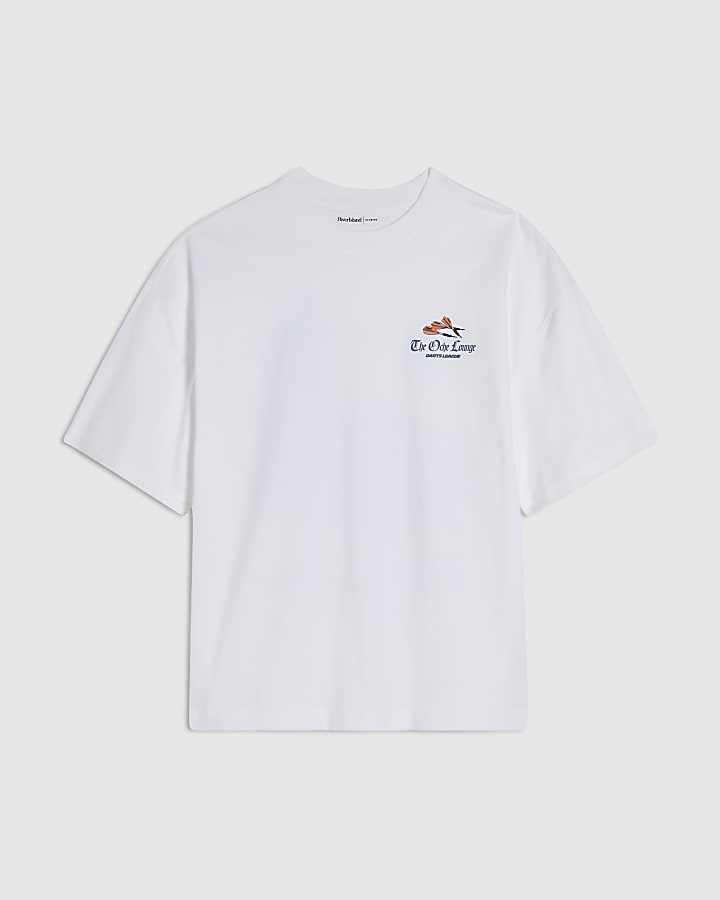 White Oversized Fit Darts Trophy T-Shirt