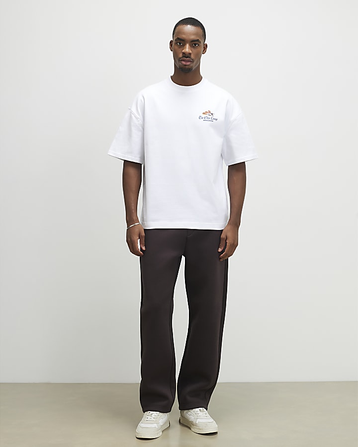 White Oversized Fit Darts Trophy T-Shirt