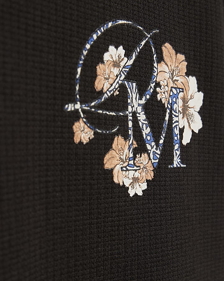 Black Oversized Textured T-Shirt