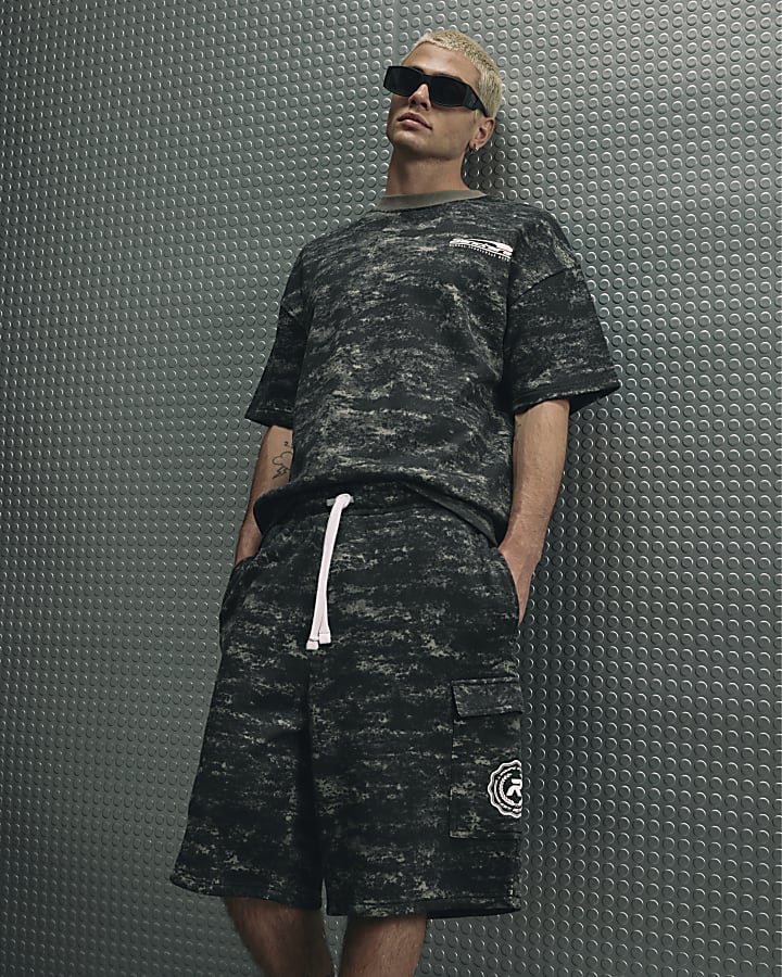 Black Washed Camouflage Sanctuaire T-Shirt