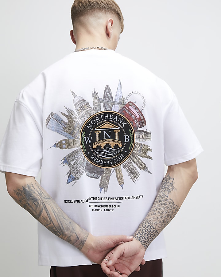 White Oversized Fit London City T-Shirt