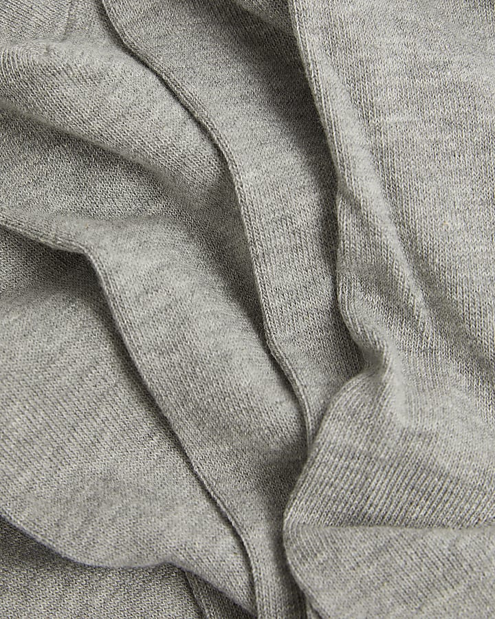 Grey Ribbed Tube Socks Pack Of 5 Socks