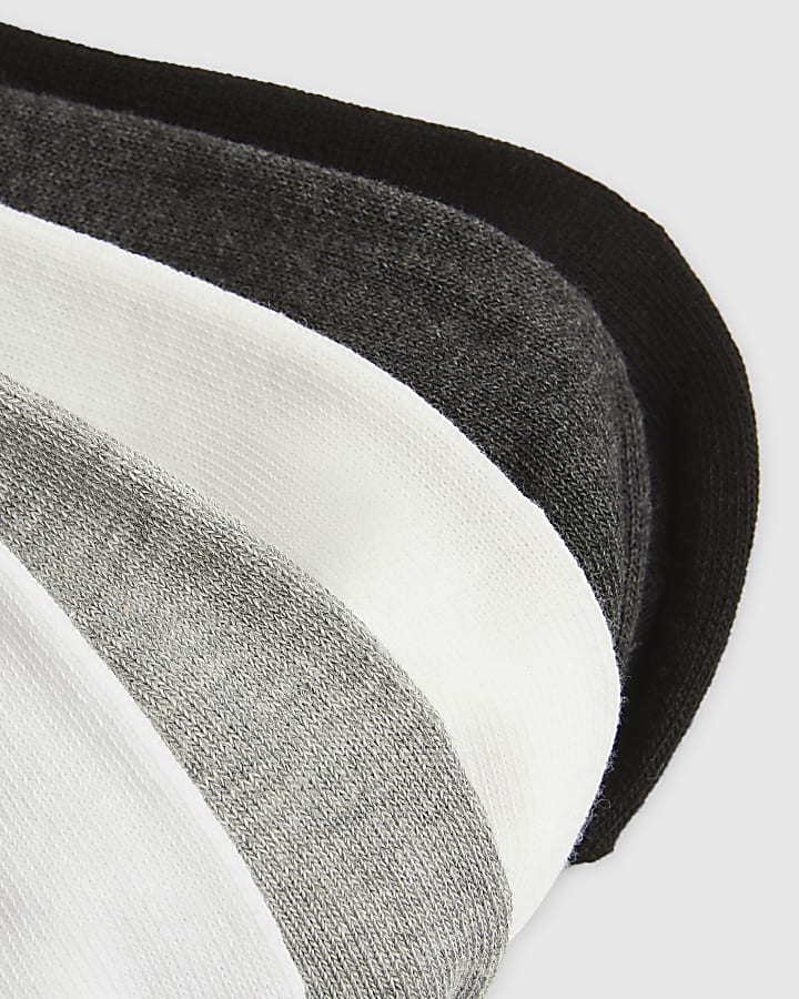 White Mixed Ribbed Tube Pack Of 5 Socks