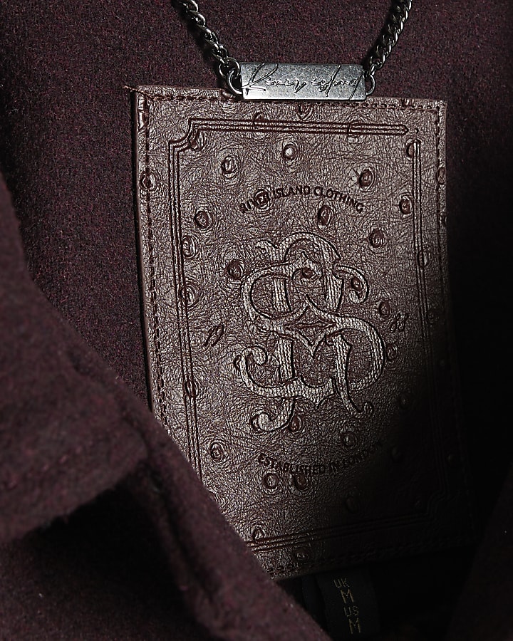 Burgundy Faux Leather Varsity Bomber Jacket