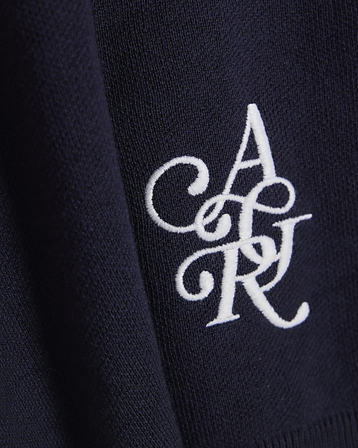 Navy Regular Fit Knitted Shorts