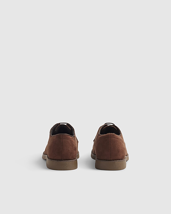 Brown Micro Fibre Derby Shoes