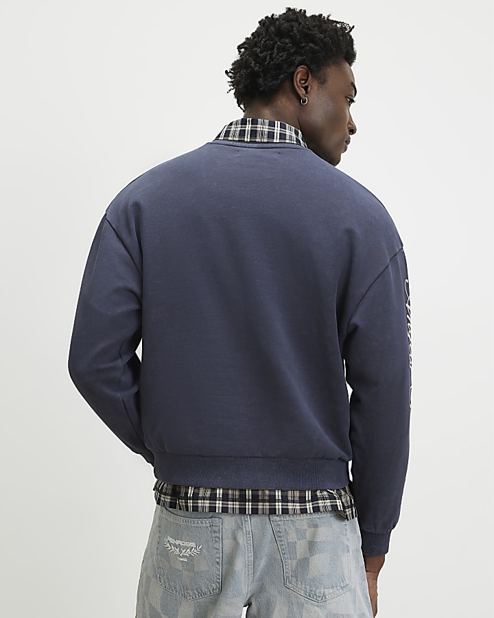 Black Oversized Fit Angel Of Night Sweatshirt