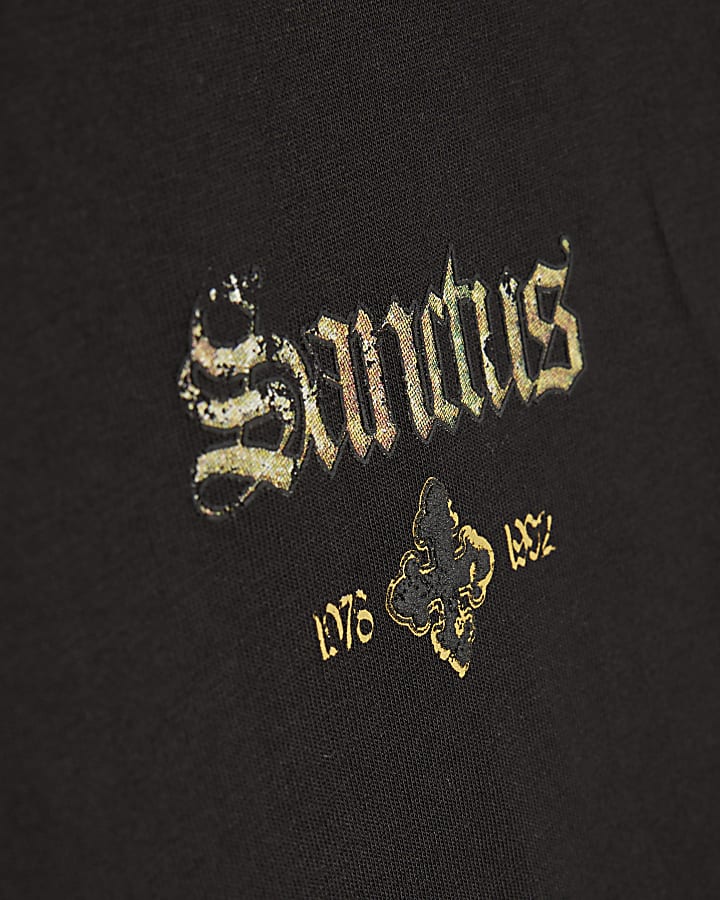Black Oversized Fit Sanctus Angel T-Shirt