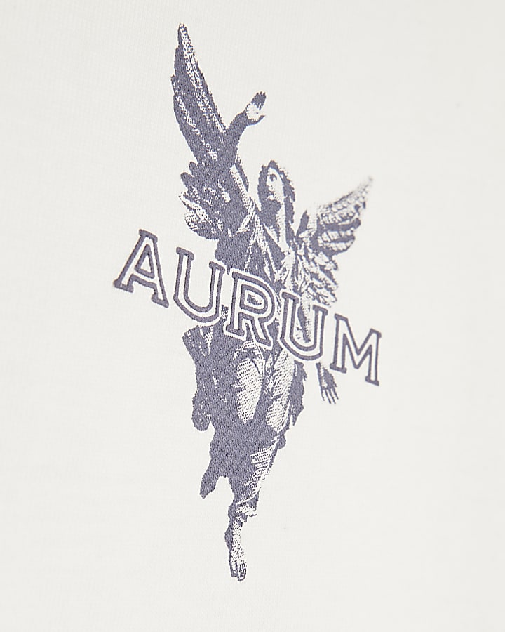 White Oversized Fit Aurum Angel T-shirt