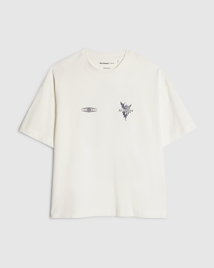 White Oversized Fit Aurum Angel T-shirt