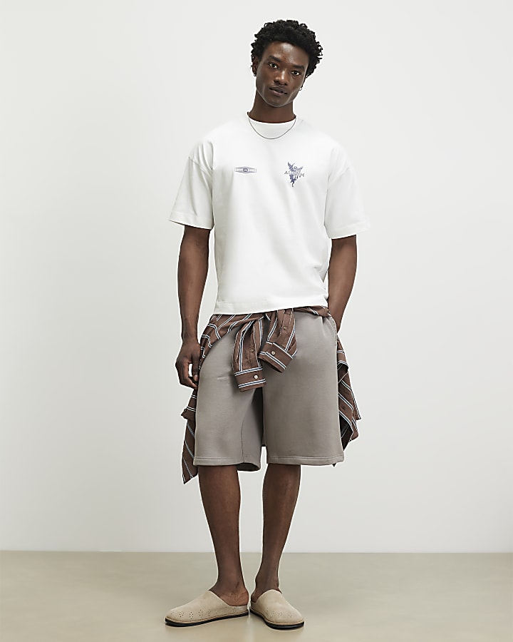 White Oversized Fit Aurum Angel T-shirt