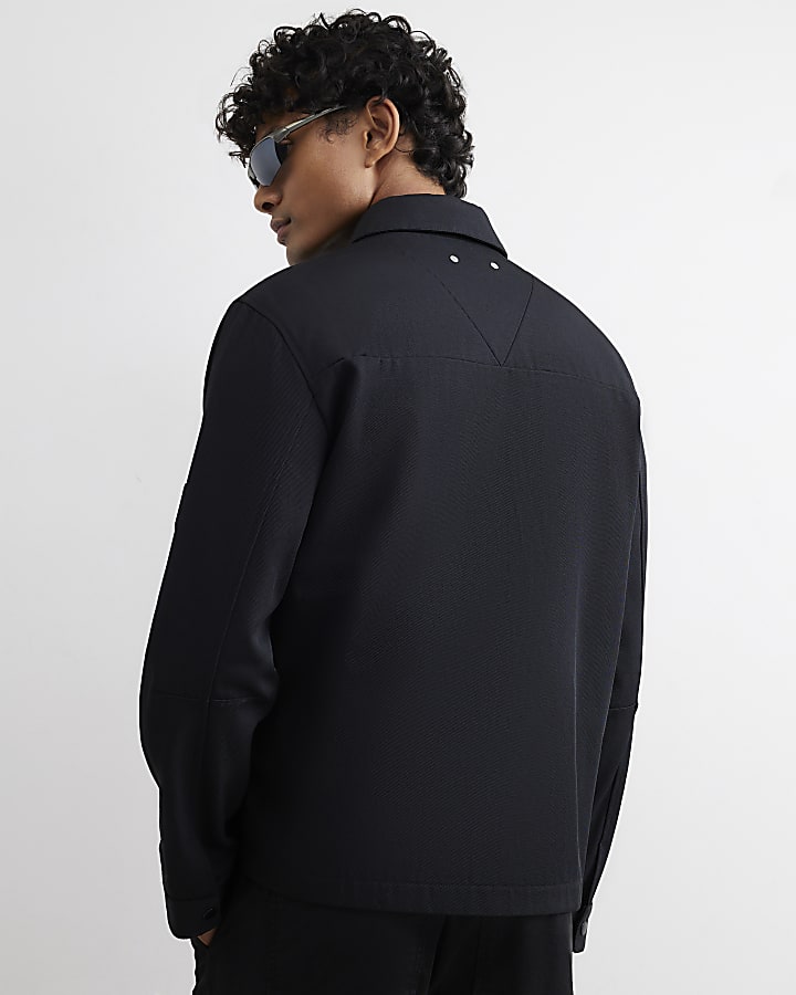 Black Twill Shacket