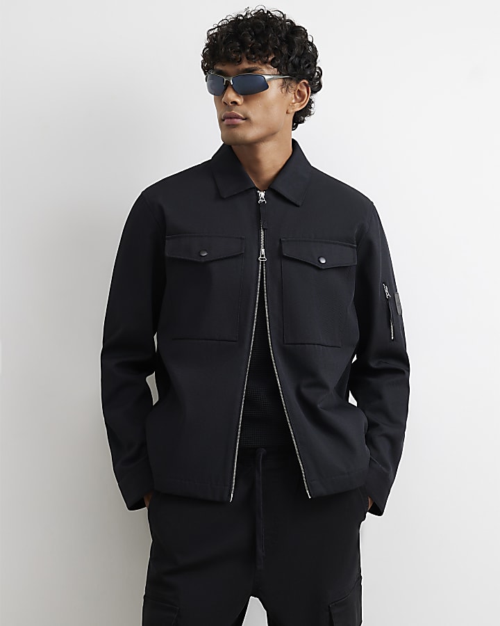 Black Twill Shacket