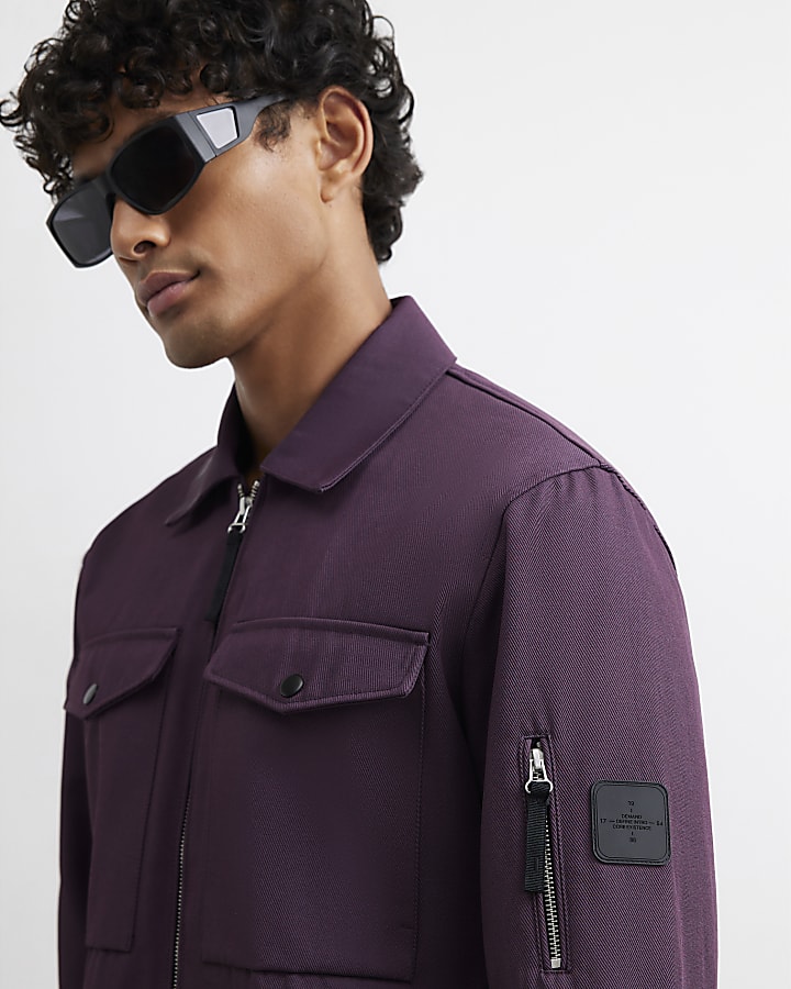 Purple Twill Shacket