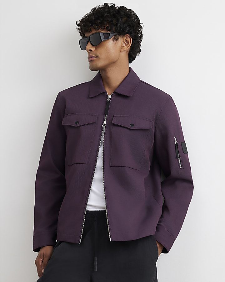 Purple Twill Shacket