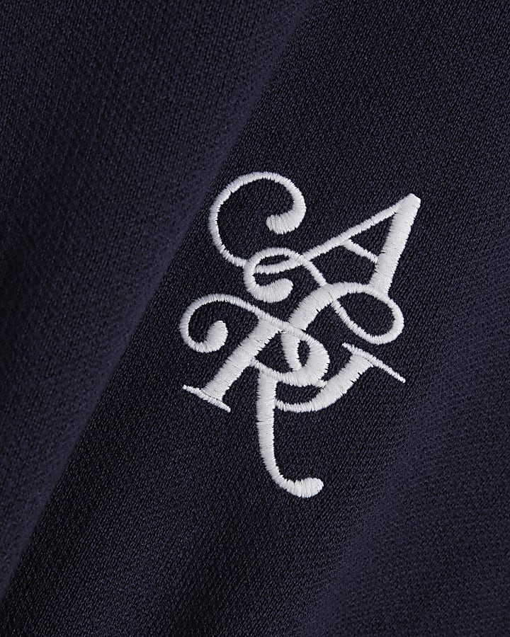 Navy Regular Fit Knitted T-Shirt