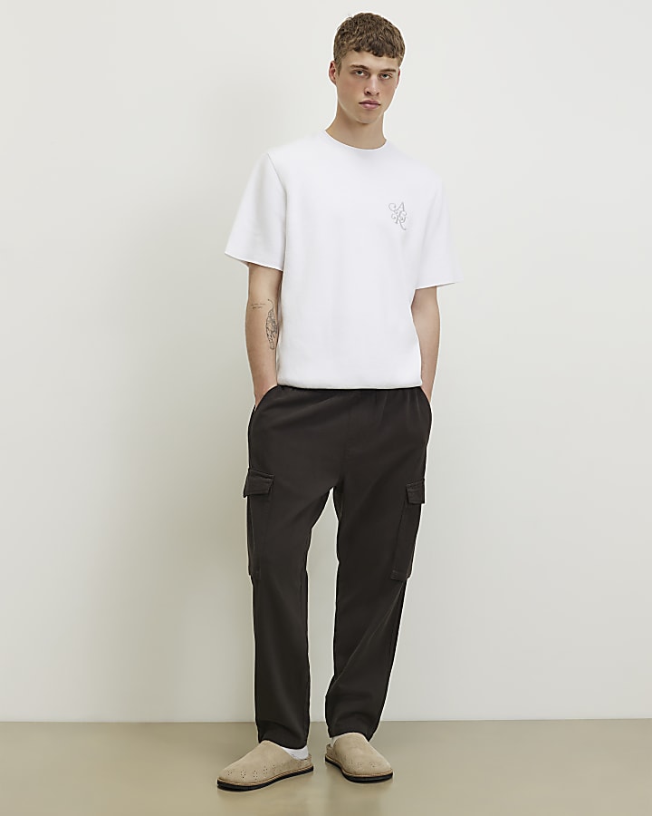 White Regular Fit Knitted T-Shirt