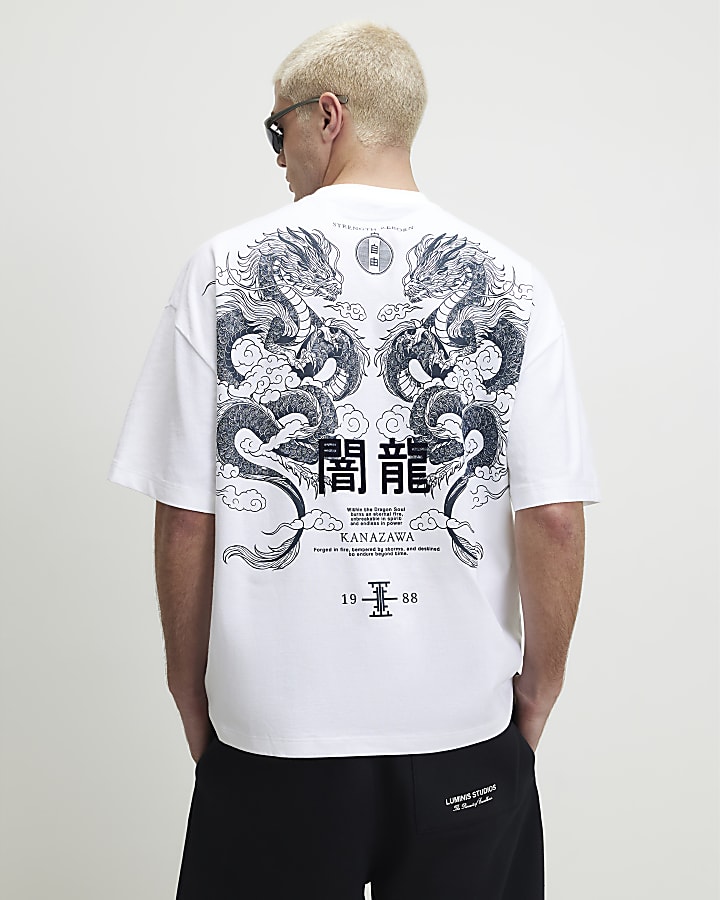 White Cotton Kanazawa Dragon T-Shirt