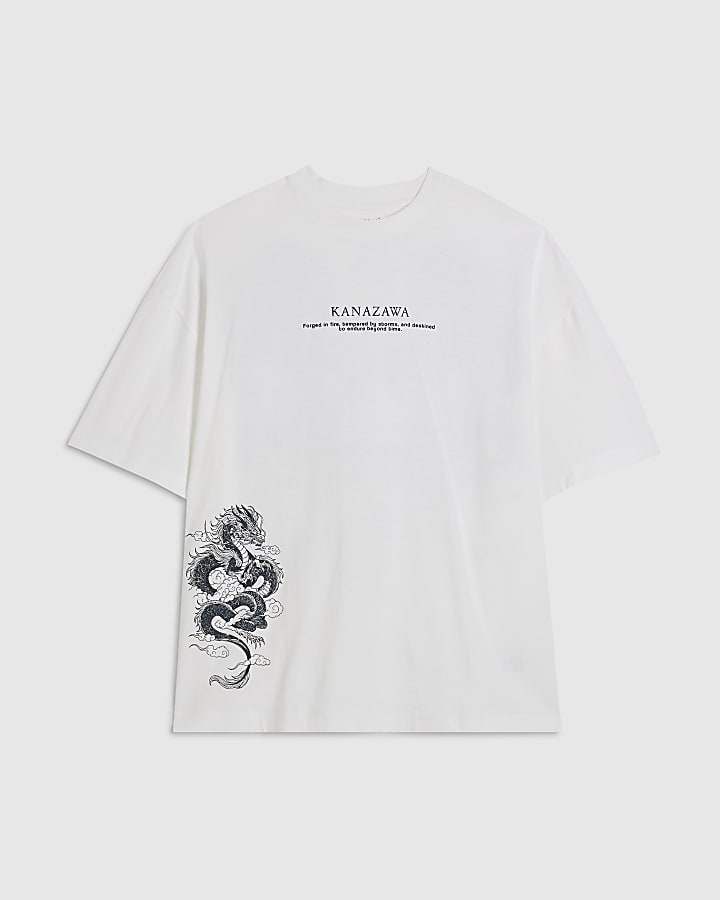 White Cotton Kanazawa Dragon T-Shirt