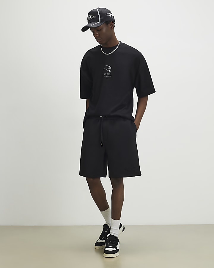 Black Oversized Fit Athletisme T-shirt
