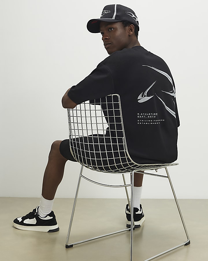 Black Oversized Fit Athletisme T-shirt