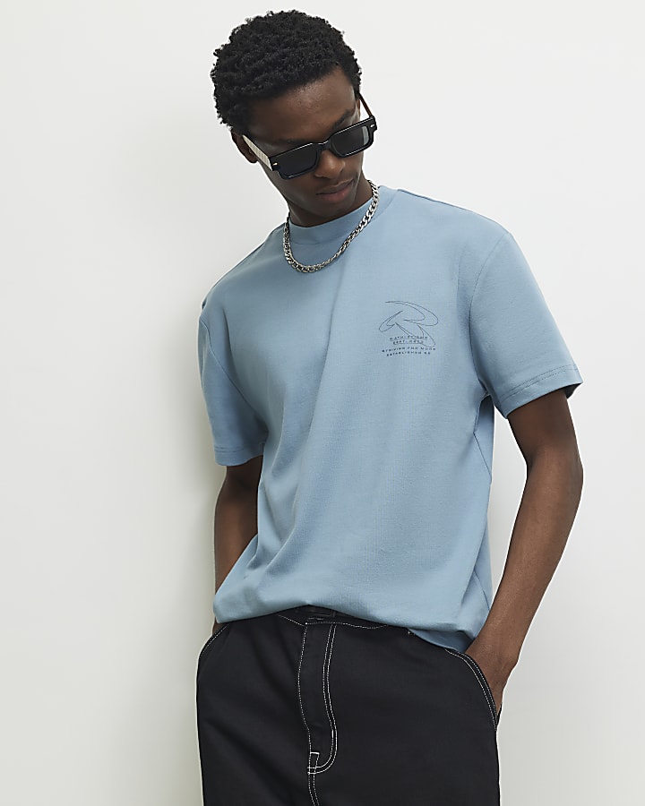 Blue Regular Fit Athletisme T-shirt