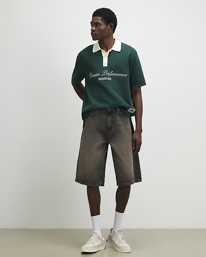 Green Knitted Short Sleeve Penrose Shirt