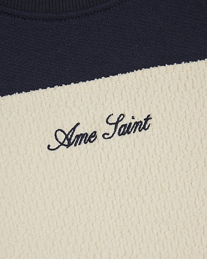 Navy Cotton Ame Saint Stripe T-Shirt