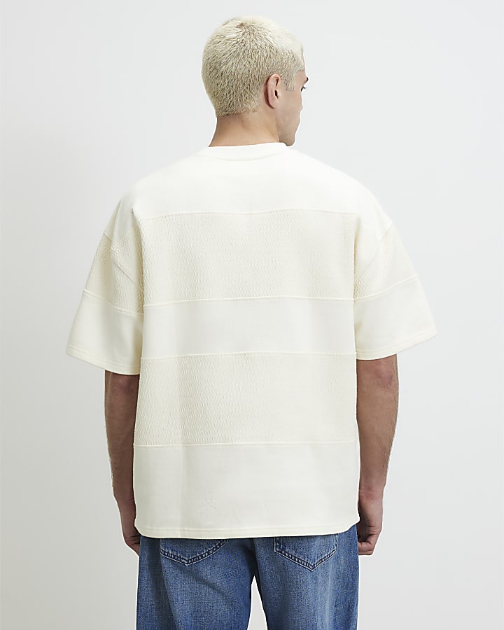 Cream Cotton Ame Saint Stripe T-Shirt